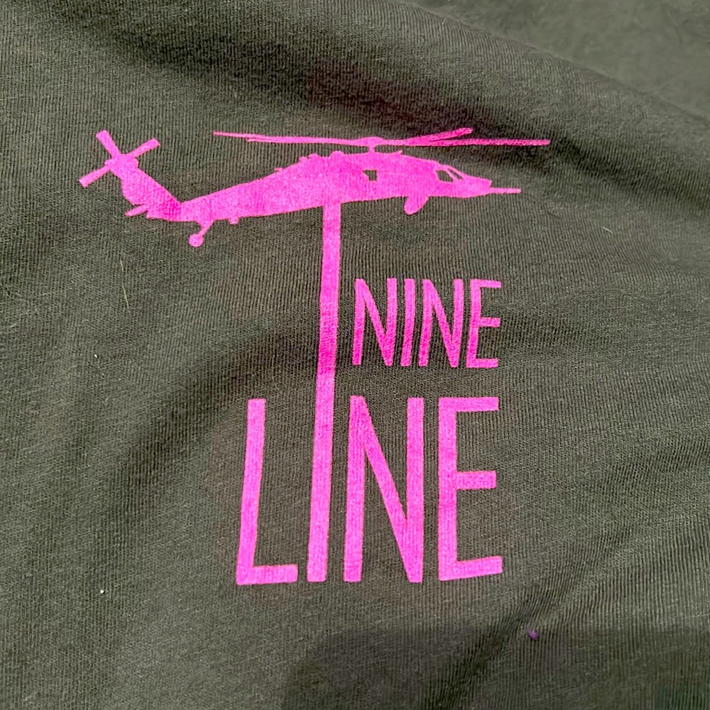 nine line t shirt pink and grey breast cancer awareness
